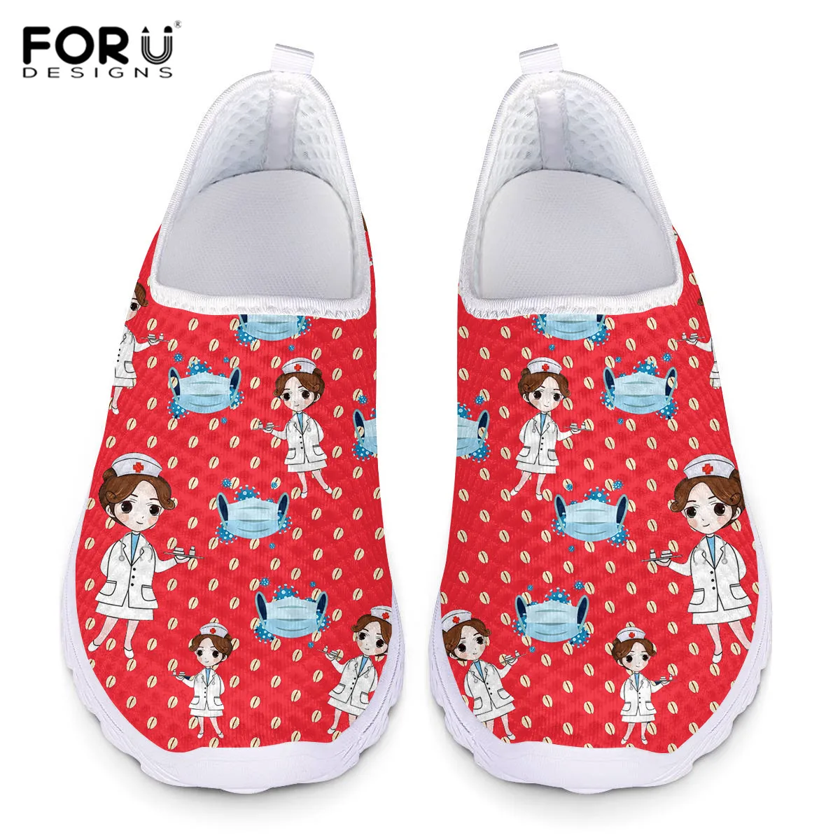 FORUDESIGNS Women's Light Weight Casual Sneakers Female Cartoon Nurse Prints Girls Comfortable Mesh Slip On Footwears Mujer
FORUDESIGNS Women's Light Weight Casual Sneakers Female Cartoon Nurse Prints Girls Comfortable Mesh Slip On Footwears Mujer