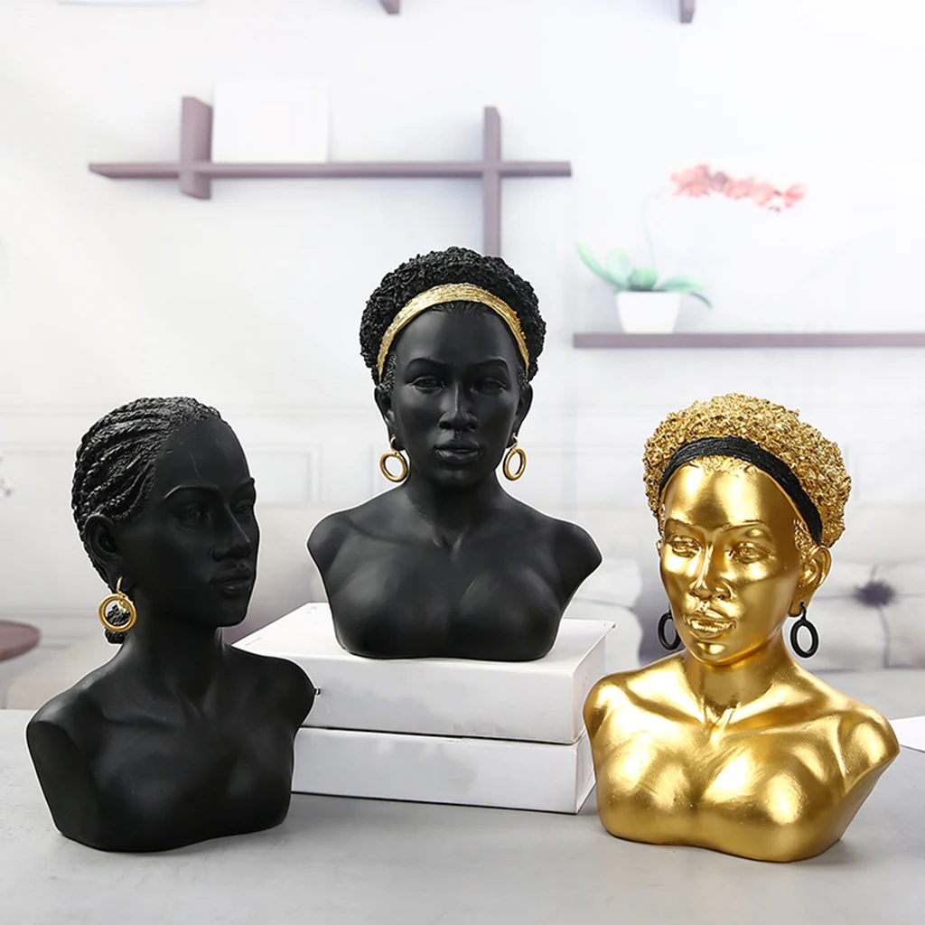 Exquisite African Female Bust Art Sculpture Lady Head Figurine Statue Living Room Office Home Decor Women Body Ornaments Crafts
Exquisite African Female Bust Art Sculpture Lady Head Figurine Statue Living Room Office Home Decor Women Body Ornaments Crafts