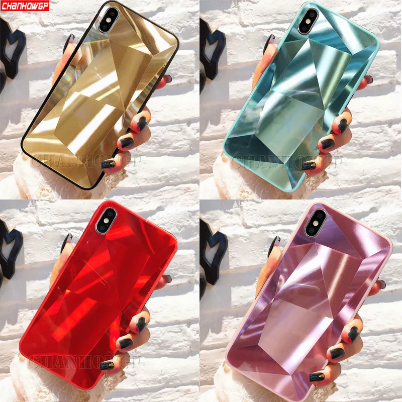 Роскошный зеркальный чехол со стразами для iPhone 7 8 X XS Max XR чехлы телефонов 6 6s Plus 7plus