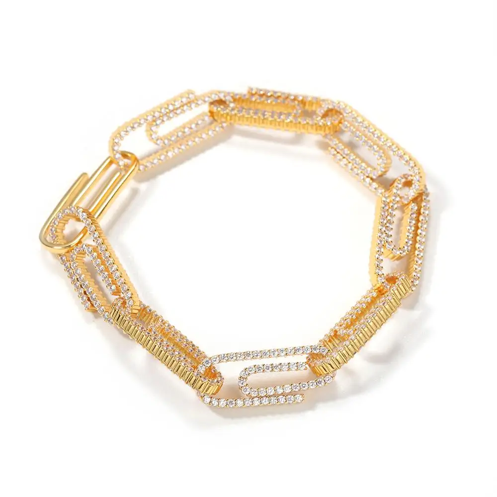 THE BLING KING New Style 10.5mm Paper Clip Bracelet Copper Chain Zircon Charms Punk Jewelry Wholesale
THE BLING KING New Style 10.5mm Paper Clip Bracelet Copper Chain Zircon Charms Punk Jewelry Wholesale