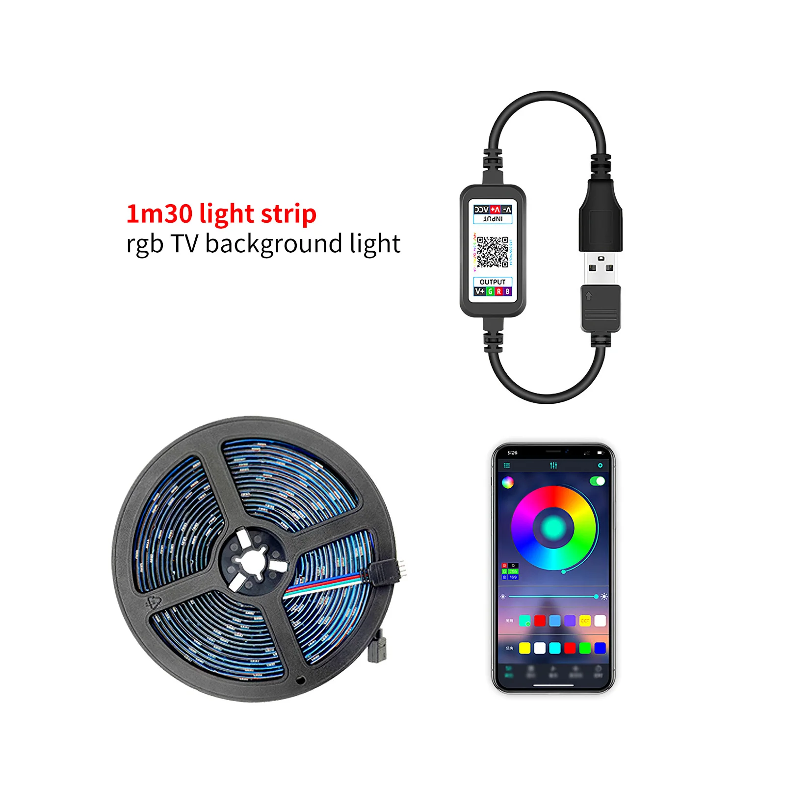 1/2m RGB TV Ambient Light Strip USB Bluetooth Backlight Strip App Control DIY Led Light Tape For Living Room Bedroom
1/2m RGB TV Ambient Light Strip USB Bluetooth Backlight Strip App Control DIY Led Light Tape For Living Room Bedroom
