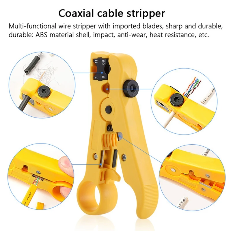 Network Repair Pliers Tool Kit for Cable Tester Spring Clamp Crimping Tool Rj45 Rj11 Rj12 Crimping Pliers