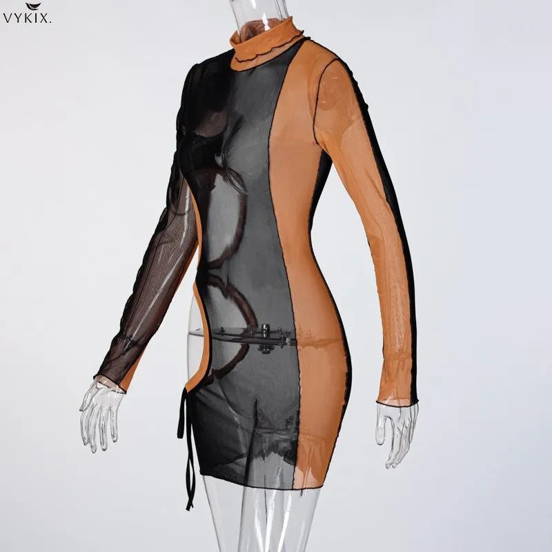 Fashion Aumutn Winter Bodycon Mesh Sexy Club Dress Solid Joint Long Sleeve Hollw Out Perspective See Through Dress Mini Dresses
Fashion Aumutn Winter Bodycon Mesh Sexy Club Dress Solid Joint Long Sleeve Hollw Out Perspective See Through Dress Mini Dresses