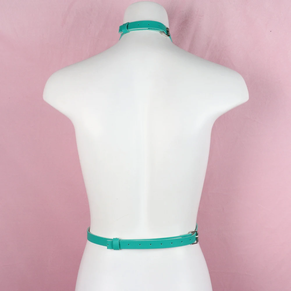 Harajuku O-Ring Leather Harness Women Green Lingerie Top Suspenders Body Bondage Neck to Waist Sling Garter Belts Punk Goth 2021
Harajuku O-Ring Leather Harness Women Green Lingerie Top Suspenders Body Bondage Neck to Waist Sling Garter Belts Punk Goth 2021