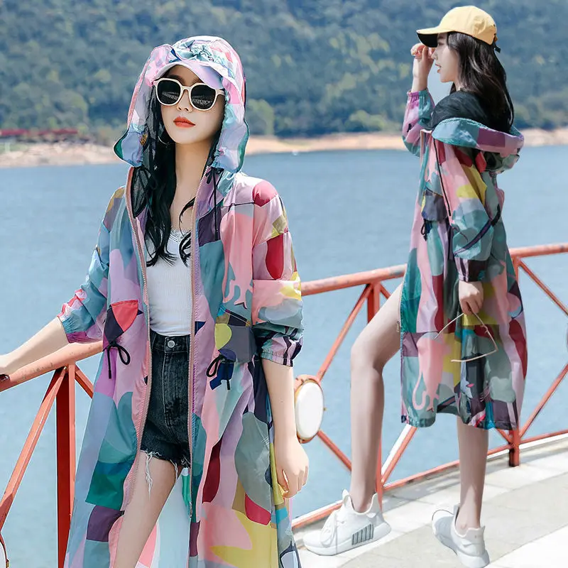 Sun Protection Clothing Women Korean Long Print Summer Thin Anti-ultraviolet Outerwear Fashion Sunscreen Women's Jacket Y331
Sun Protection Clothing Women Korean Long Print Summer Thin Anti-ultraviolet Outerwear Fashion Sunscreen Women's Jacket Y331