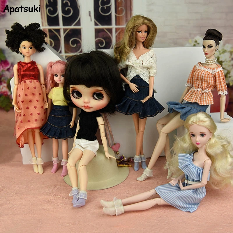 1 пара однотонные короткие носки для куклы Blythe кружевные кукольного домика Blyth Licca
