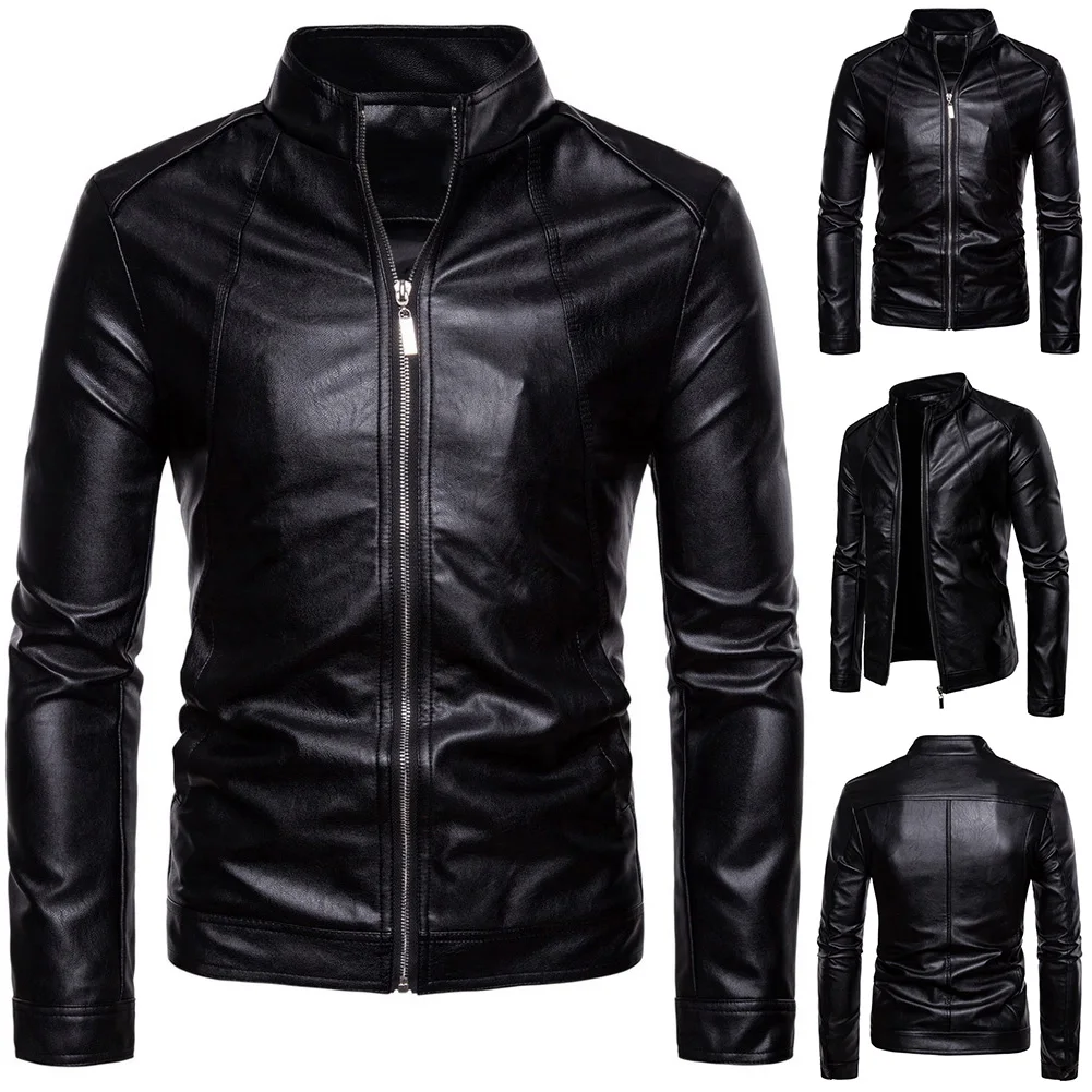 Mens Jacket Faux Leather Solid Color Stand Collar Long Sleeve Zip Motorcycle Jacket Coat Mens Jacket Cotton Casual Coat for Men
Mens Jacket Faux Leather Solid Color Stand Collar Long Sleeve Zip Motorcycle Jacket Coat Mens Jacket Cotton Casual Coat for Men