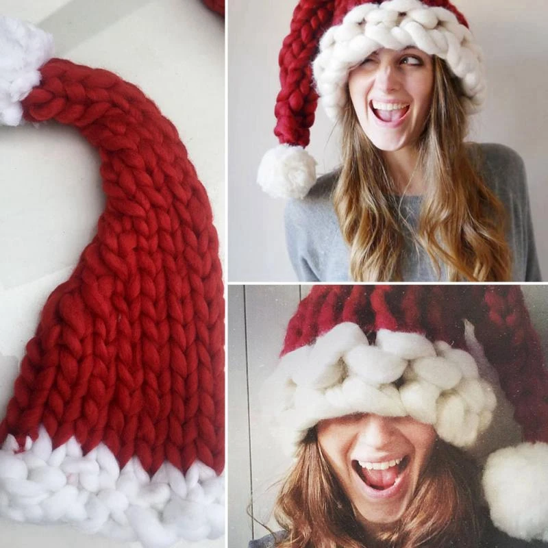 New Santa Claus Hat Knitted Christmas Hat Soft Wool Knitted Christmas Hat Christmas Eve Decoration Knit Hat with Pompon
New Santa Claus Hat Knitted Christmas Hat Soft Wool Knitted Christmas Hat Christmas Eve Decoration Knit Hat with Pompon
