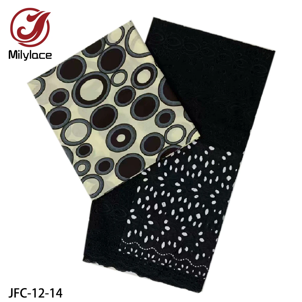 African Fabrics Wax Fabric 3 Yards + 2.5 Yards Hollow-out Dry Cotton Lace Fabric for One Set Clothing Fabric JFC-11-12
African Fabrics Wax Fabric 3 Yards + 2.5 Yards Hollow-out Dry Cotton Lace Fabric for One Set Clothing Fabric JFC-11-12