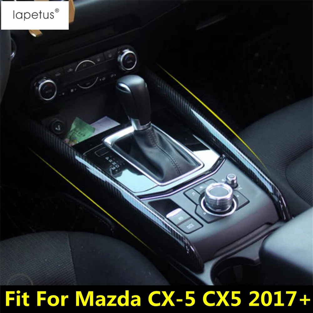 

Панель переключения передач Центрального управления, панель, полоса, обшивка для Mazda CX-5 CX5 2017-2022, ABS углеродное волокно/матовые аксессуары для интерьера