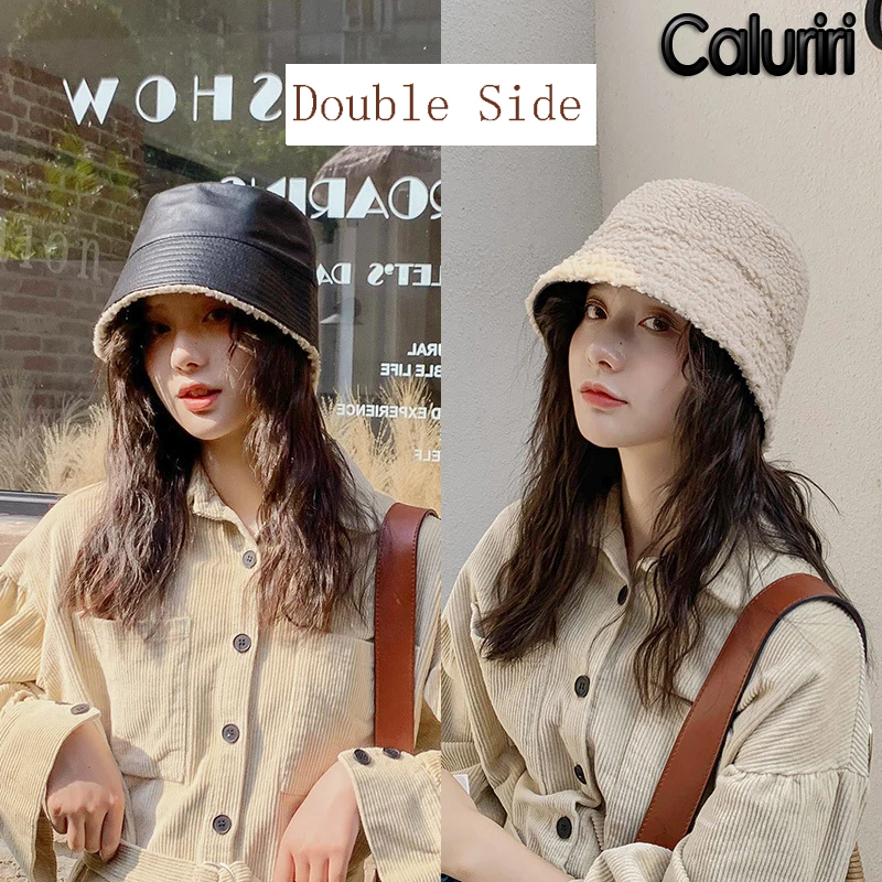 Caluriri Double Use Winter Bucket Hat Men Women Pu Leather Japanese Fashion Fisherman Hat Bob Boy Girl Warm Plus Velvet Panama
Caluriri Double Use Winter Bucket Hat Men Women Pu Leather Japanese Fashion Fisherman Hat Bob Boy Girl Warm Plus Velvet Panama
