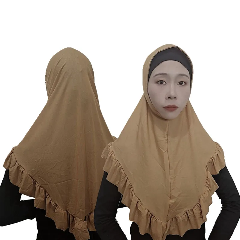 Muslim Femme Instant Hijab Khimar Ruffer Polyester Girls Islamic Headscarf Cap Full Over Headwear Hats Arab Headwrap
Muslim Femme Instant Hijab Khimar Ruffer Polyester Girls Islamic Headscarf Cap Full Over Headwear Hats Arab Headwrap