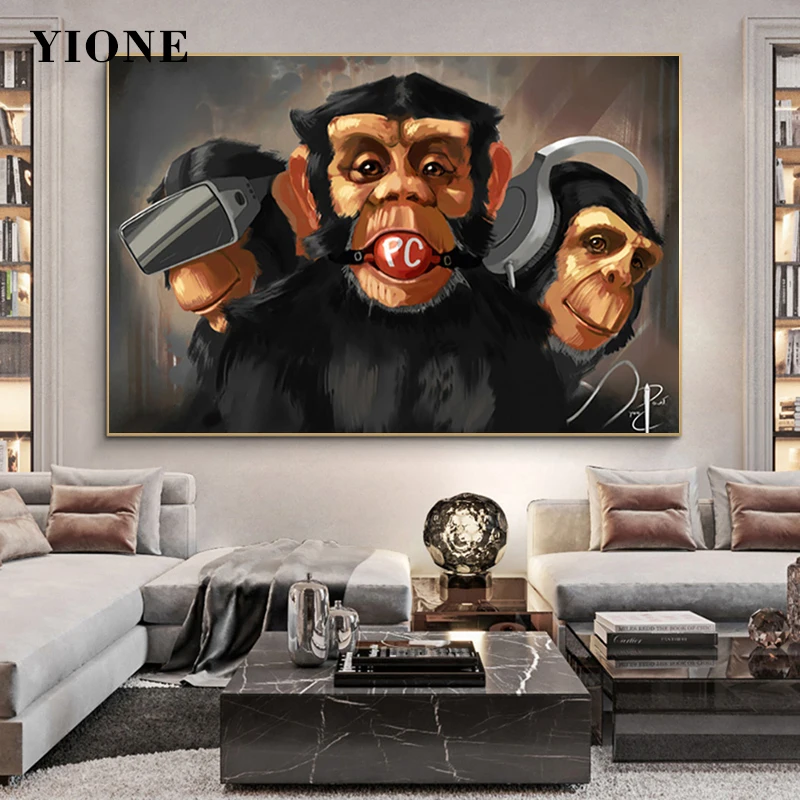 Modern Abstract Art Chimpanzee Canvas Poster Funny Animal Oil Painting for Living Room Bedroom Wall Art Decoration Picture Print
Modern Abstract Art Chimpanzee Canvas Poster Funny Animal Oil Painting for Living Room Bedroom Wall Art Decoration Picture Print