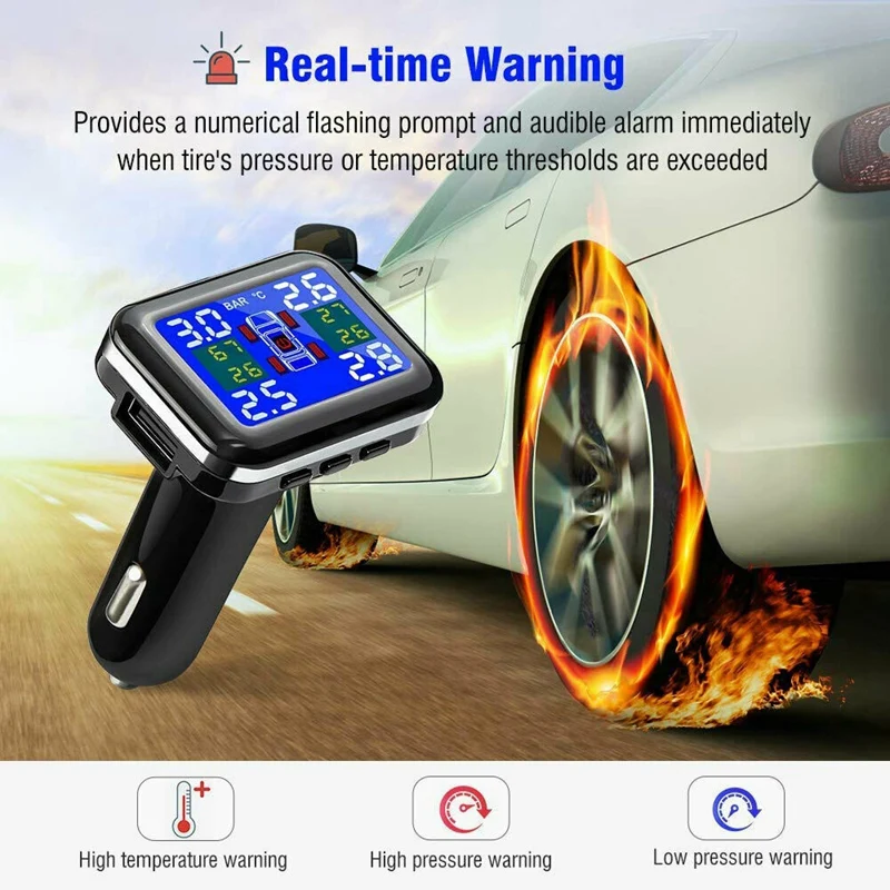 Car Tire Pressure Monitor System Wireless TPMS Car Tire Pressure Alarm Monitor System 4 External Sensor
Car Tire Pressure Monitor System Wireless TPMS Car Tire Pressure Alarm Monitor System 4 External Sensor