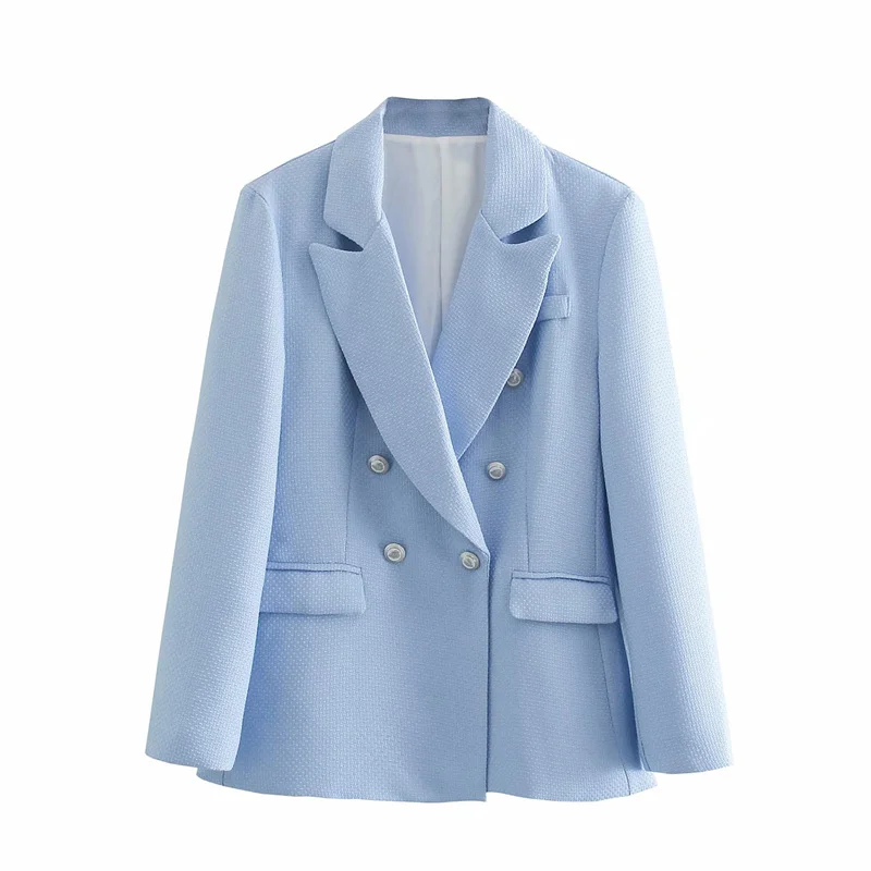 PUWD Vintage Women Chic Double Breasted Blazers 2021 Summer Fashion Ladies Casual Solid Blue Blazers Girls Long Sleeve Outwear
PUWD Vintage Women Chic Double Breasted Blazers 2021 Summer Fashion Ladies Casual Solid Blue Blazers Girls Long Sleeve Outwear