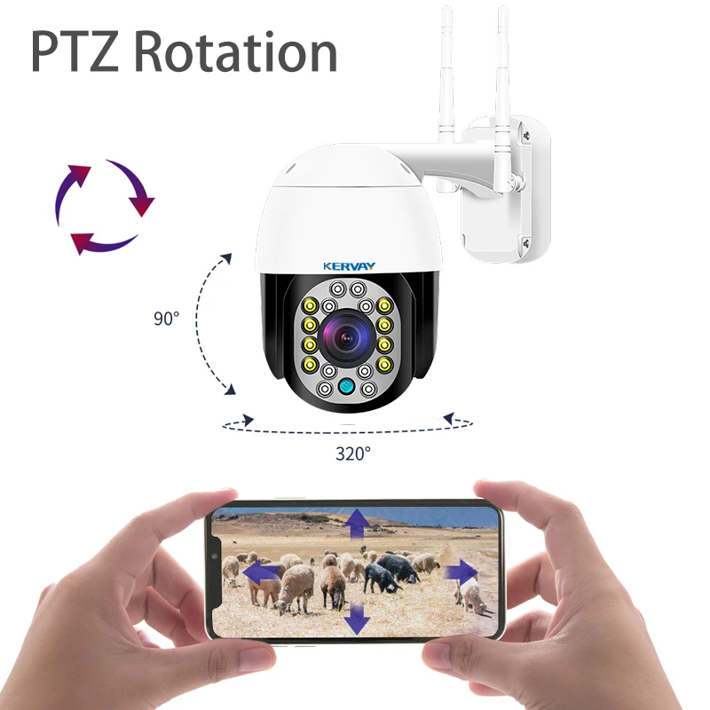 1080P Wi Fi Камера 2MP PTZ Мониторинг IP камеры мониторинга Скорость Купол HD Ночное