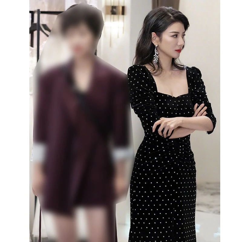 Long Dress Designer High Quality Autumn New Women'S Diamond Square Collar Sexy Belt Slim Fashion Party Elegant Velvet Dresses
Long Dress Designer High Quality Autumn New Women'S Diamond Square Collar Sexy Belt Slim Fashion Party Elegant Velvet Dresses