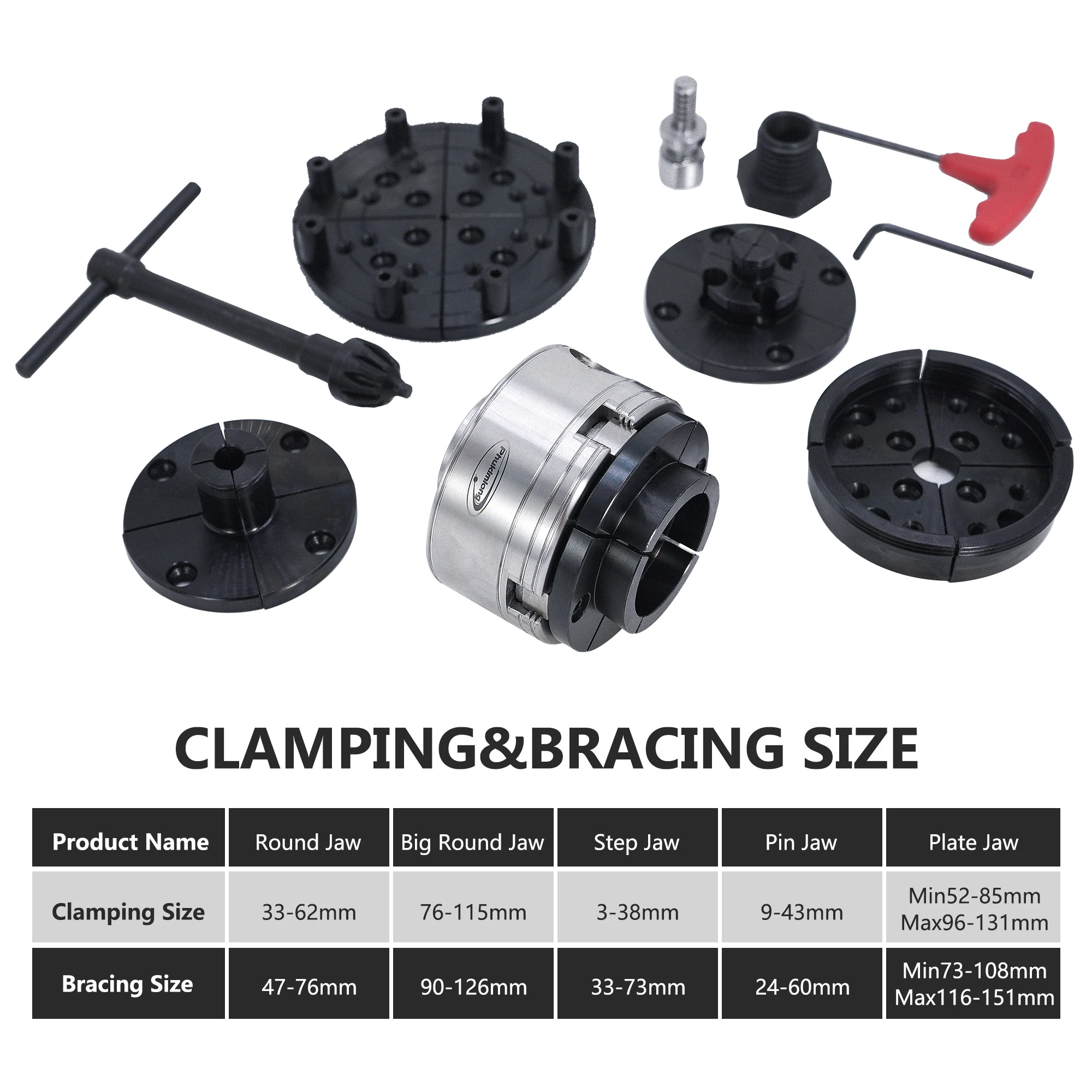 New 'N' series 7-pcs 3.75inch/95mm 4 jaw self-certening chuck set Wood Turning Lathe Chuck Set
New 'N' series 7-pcs 3.75inch/95mm 4 jaw self-certening chuck set Wood Turning Lathe Chuck Set