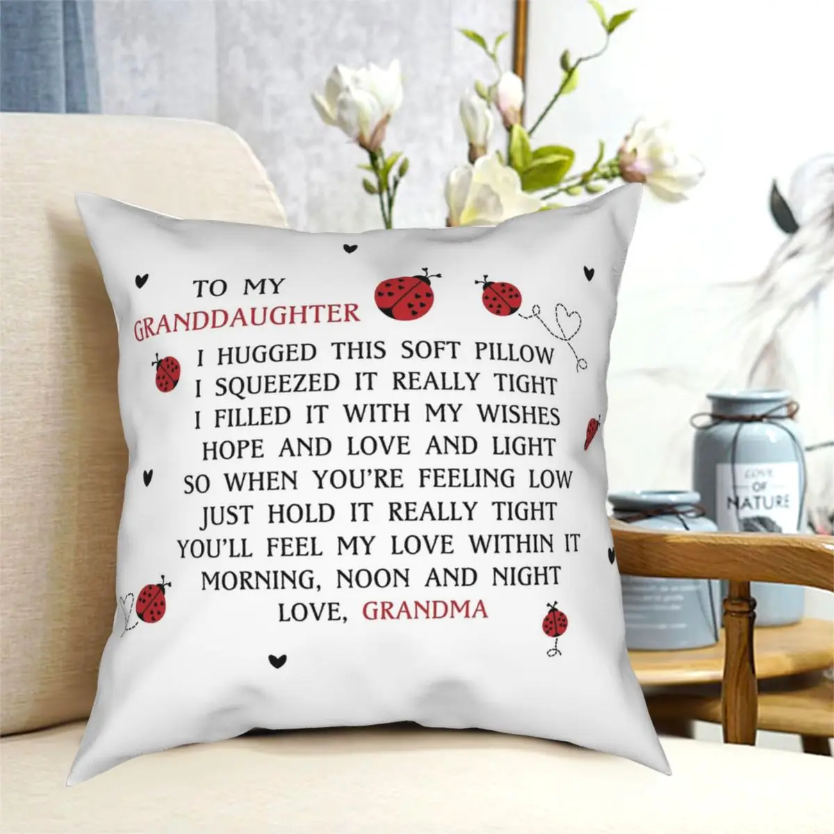 To My Granddaughter Pillowcase Printed Zipper Decorative Throw Pillow Case for Home Cushion Cover 18"
To My Granddaughter Pillowcase Printed Zipper Decorative Throw Pillow Case for Home Cushion Cover 18"