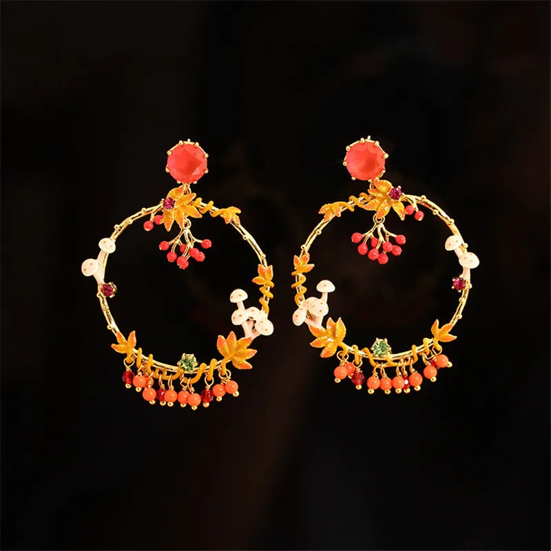 European and American Style New Drip Glaze Jewelry Mushroom Female Tassel Earring Dangl Earrings 925 Silver Needle Stud Earrings
European and American Style New Drip Glaze Jewelry Mushroom Female Tassel Earring Dangl Earrings 925 Silver Needle Stud Earrings