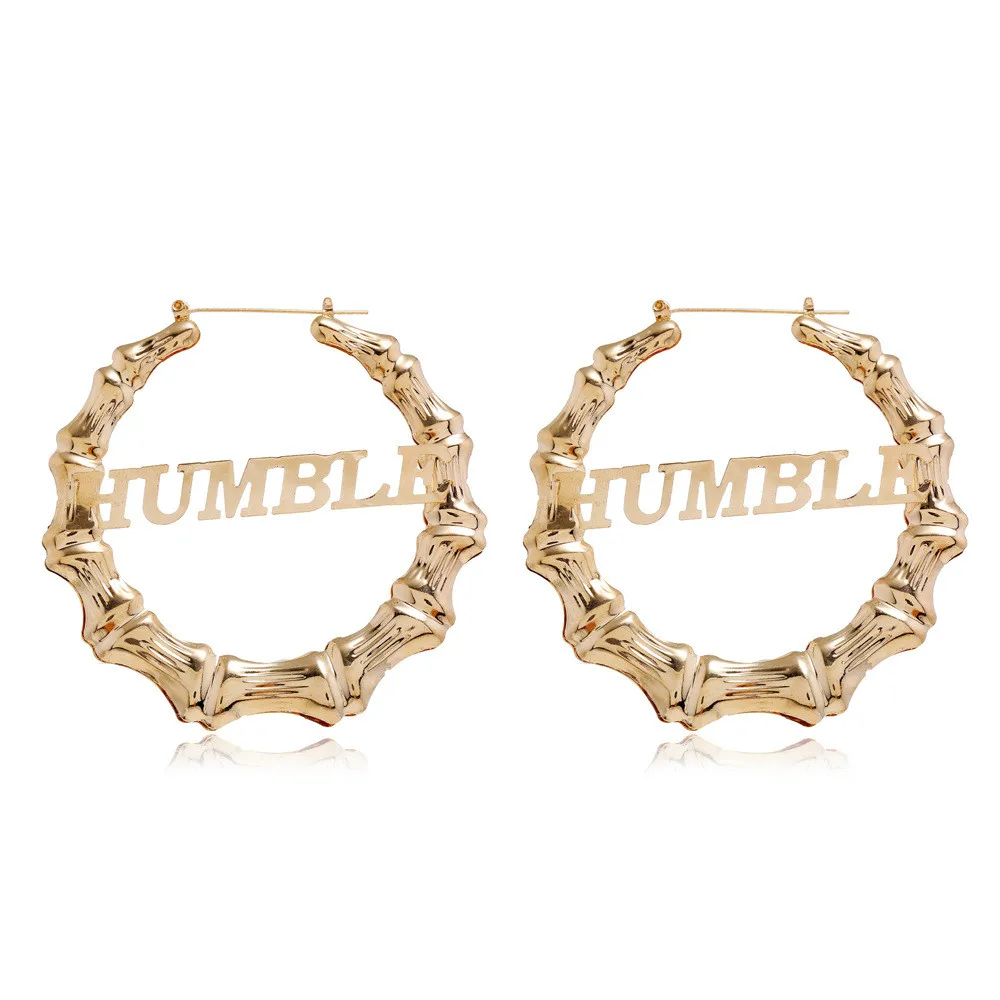 80mm Metal Bamboo Exaggerated Letter Large Hoop Earrings for Women Statement Big Circle Round Earrings Jewelry Factory Wholesale
80mm Metal Bamboo Exaggerated Letter Large Hoop Earrings for Women Statement Big Circle Round Earrings Jewelry Factory Wholesale