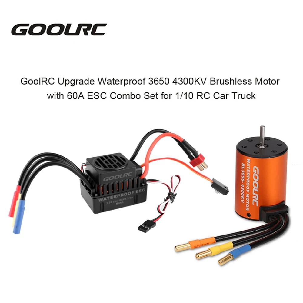 Водонепроницаемый Бесколлекторный двигатель GoolRC 3650 4300KV с комбинированным набором регуляторов скорости 60A для грузовика 1/10 RC
Водонепроницаемый Бесколлекторный двигатель GoolRC 3650 4300KV с комбинированным набором регуляторов скорости 60A для грузовика 1/10 RC