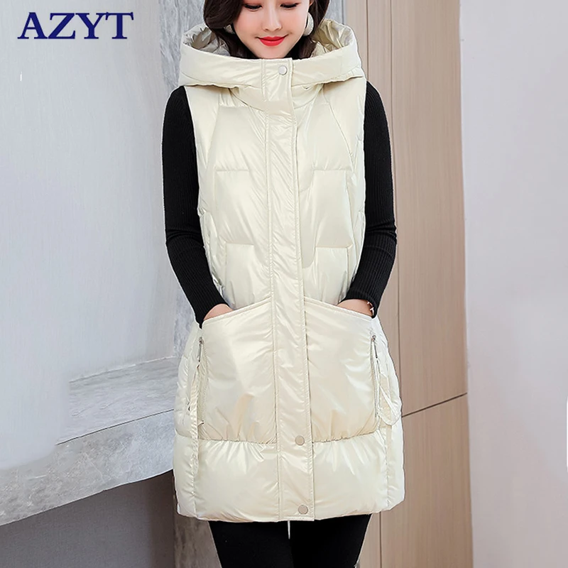 AZYT Plus Size 3XL Mid Long Women Vest 2021 New Winter Hooded Waistcoat For Women Windproof Warm Winter Sleeveless Jacket Female
AZYT Plus Size 3XL Mid Long Women Vest 2021 New Winter Hooded Waistcoat For Women Windproof Warm Winter Sleeveless Jacket Female