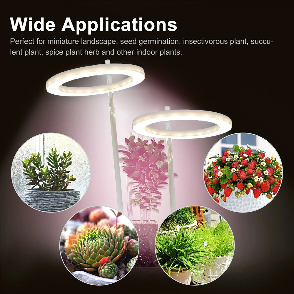 Plant Grow Light LED Grow Light USB Powered Ring Grow Lamps with Timer Switch Grow Lights with Full Spectrum Adjustable Light
Plant Grow Light LED Grow Light USB Powered Ring Grow Lamps with Timer Switch Grow Lights with Full Spectrum Adjustable Light
