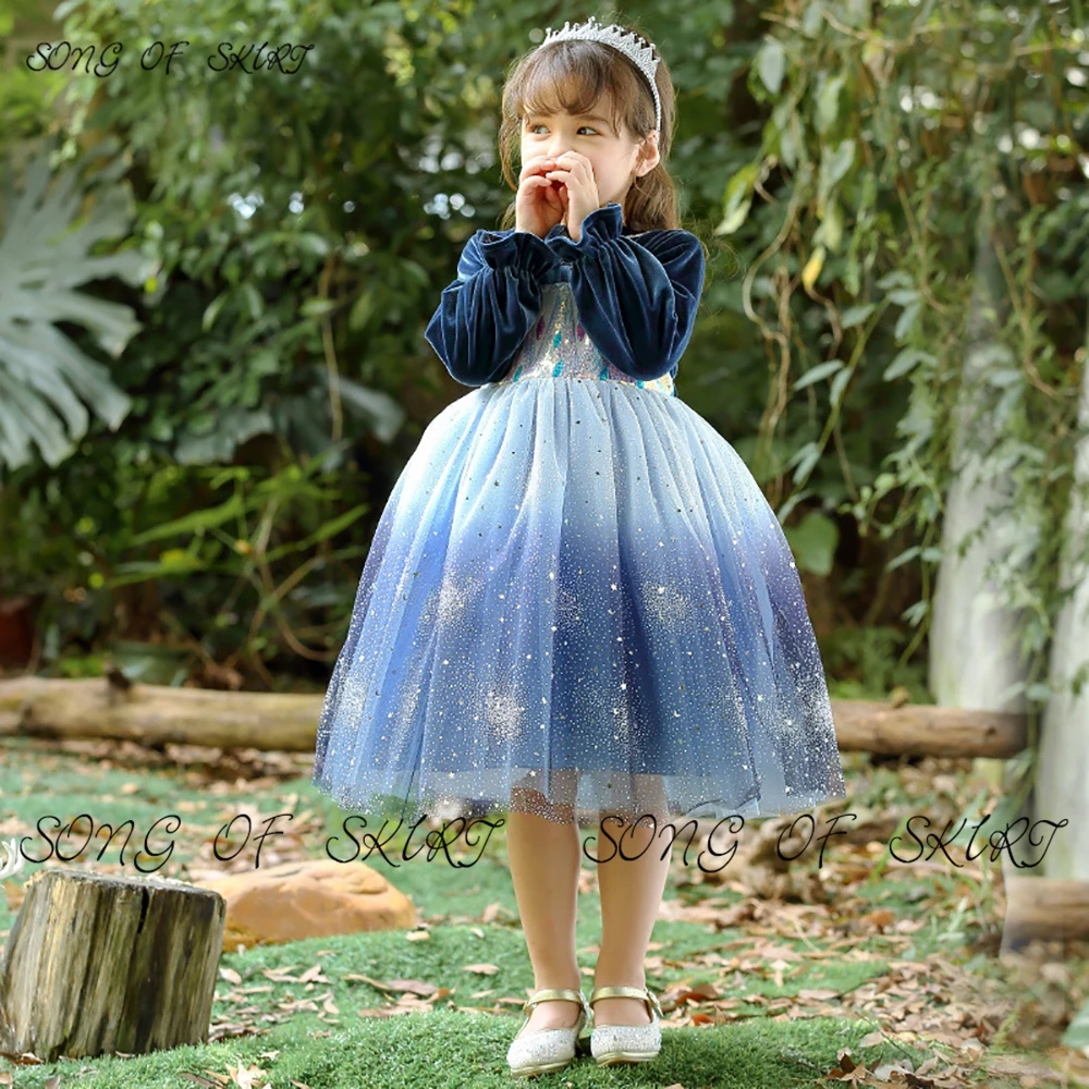 Princess Gorgeous Flower Girl Dresses Flannel Long Sleeve Knee-length Dance Gown O-Neck Shiny Tulle Daughter Birthday Skirt
Princess Gorgeous Flower Girl Dresses Flannel Long Sleeve Knee-length Dance Gown O-Neck Shiny Tulle Daughter Birthday Skirt