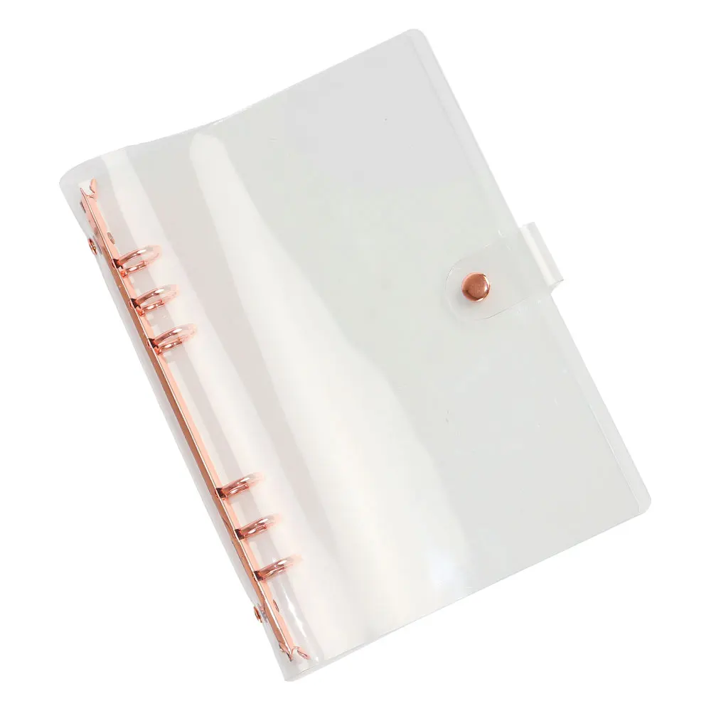 Six Ring Transparent Loose Leaf Binder A5 Notebook Rose Gold Metal Binder Rings A5 Clear Binder
Six Ring Transparent Loose Leaf Binder A5 Notebook Rose Gold Metal Binder Rings A5 Clear Binder