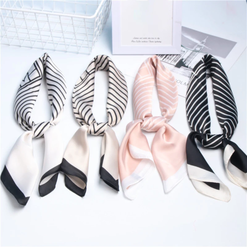 2020 Classic Striped Printed Silk Scarf Women Multifunctional Imitation Silk Scarf Fashion Simple Striped Ribbon Headdress Scarf 
2020 Classic Striped Printed Silk Scarf Women Multifunctional Imitation Silk Scarf Fashion Simple Striped Ribbon Headdress Scarf