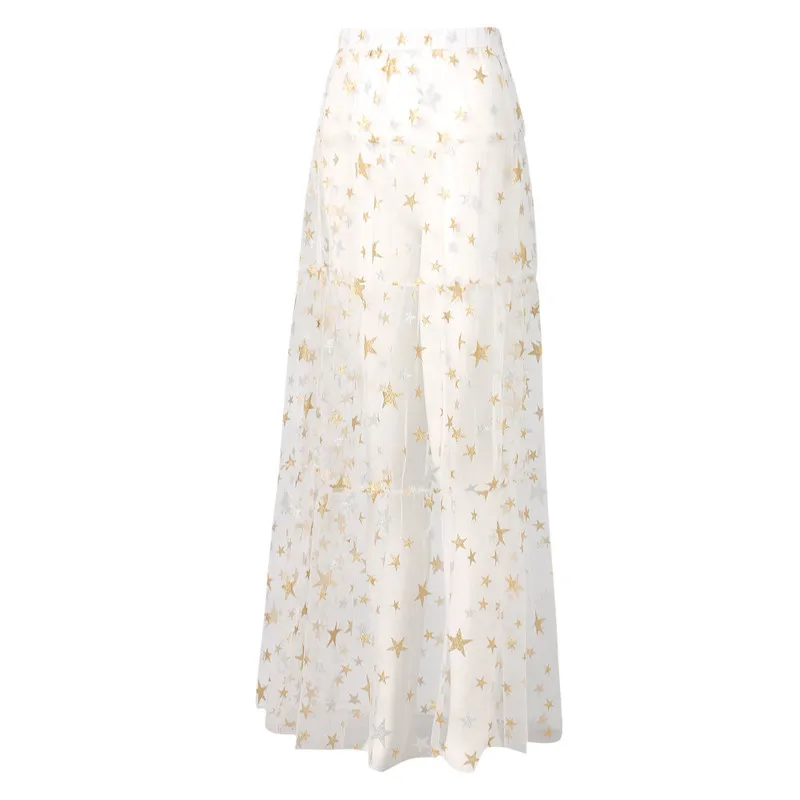 Perspective Tulle Skirt Mesh Elastic Waist Women Summer Maxi Tutu All Match Beach Cover-up Skirts Star Printed 2021 New Skirt
Perspective Tulle Skirt Mesh Elastic Waist Women Summer Maxi Tutu All Match Beach Cover-up Skirts Star Printed 2021 New Skirt
