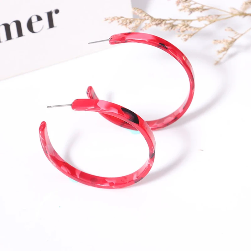 Concise Two Tone Acylic Hoop Earrings Red Green Leopard Print Acetate Round Square Triangle Oval Boho Earrings 2021 Trend
Concise Two Tone Acylic Hoop Earrings Red Green Leopard Print Acetate Round Square Triangle Oval Boho Earrings 2021 Trend