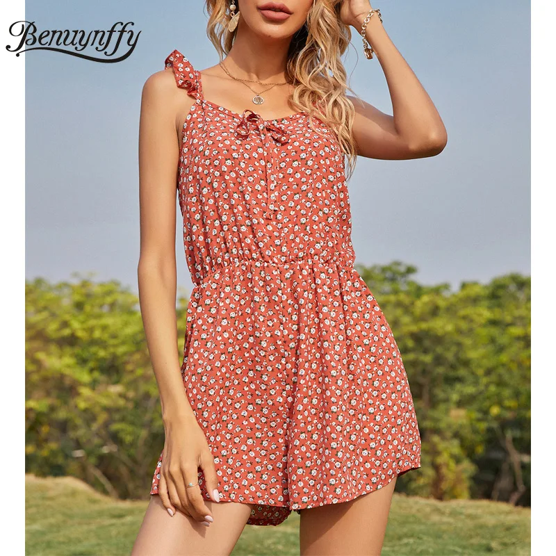 Benuynffy Tie Front Ruffle Strap High Waist Rompers Women Summer Holiday Casual Boho Floral Print Sleeveless Beach Playsuit
Benuynffy Tie Front Ruffle Strap High Waist Rompers Women Summer Holiday Casual Boho Floral Print Sleeveless Beach Playsuit