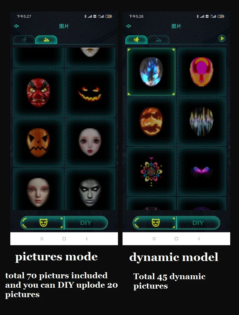 Intelligent Reusable Usb Rechargeable LED Face-changing Glowing Mask Can Connect Mobile Phone App Party Mask Christmas Masks
Intelligent Reusable Usb Rechargeable LED Face-changing Glowing Mask Can Connect Mobile Phone App Party Mask Christmas Masks