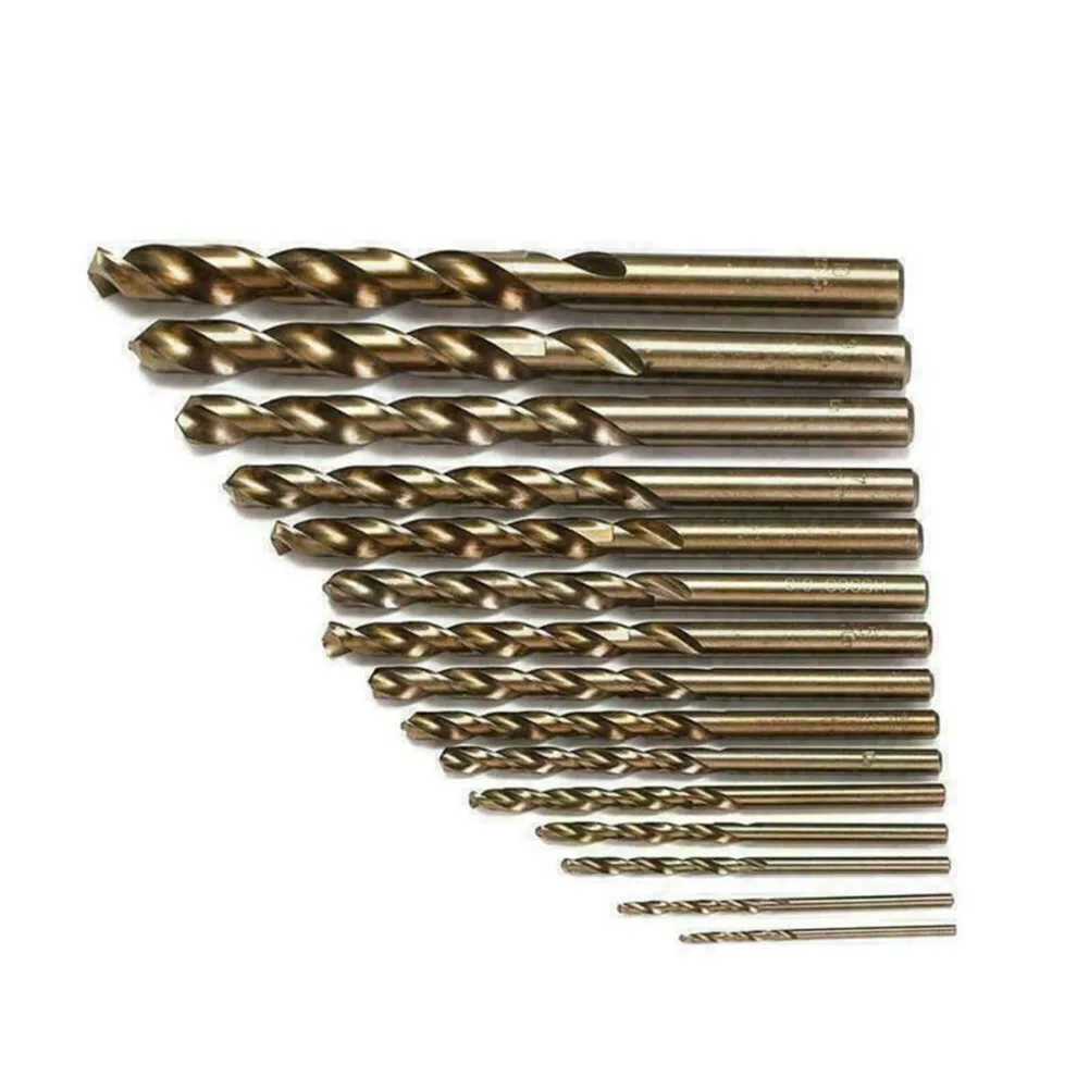 15Pcs High Speed Steel M35 HSS Cobalt Drill Bits Set 1.5-10mm Power Tools Kit Drill Bit For Air Tool Accessories
15Pcs High Speed Steel M35 HSS Cobalt Drill Bits Set 1.5-10mm Power Tools Kit Drill Bit For Air Tool Accessories