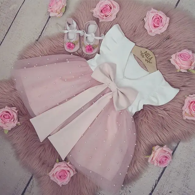 0-5Y Summer Princess Infant Baby Girls Dress Ruffles Sleeve Solid Pearl Lace Patchwork Back Bowknot Tutu Dress
0-5Y Summer Princess Infant Baby Girls Dress Ruffles Sleeve Solid Pearl Lace Patchwork Back Bowknot Tutu Dress