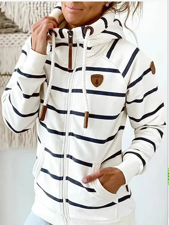 Women Autumn Winter Long Sleeve Hooodie Hooded Stripes Printed Zipper Hoodie Top
Women Autumn Winter Long Sleeve Hooodie Hooded Stripes Printed Zipper Hoodie Top