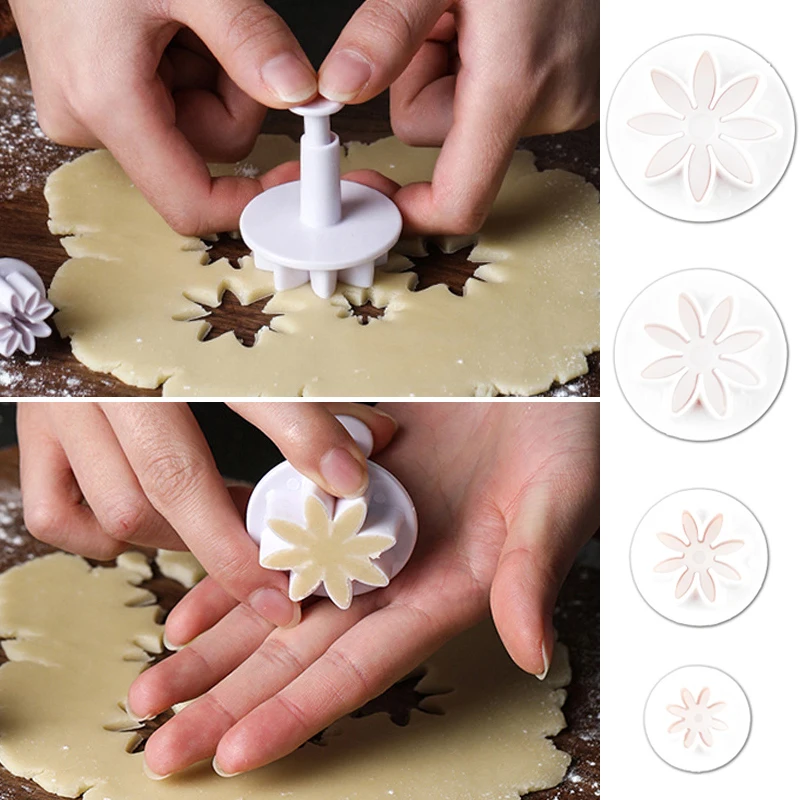 4pcs/Set Cake Cookie Mode Tool Daisy Mold Cookie Cutter Flower Sunflower Biscuit Mold Birthday Cake Decorating Embosser Die
4pcs/Set Cake Cookie Mode Tool Daisy Mold Cookie Cutter Flower Sunflower Biscuit Mold Birthday Cake Decorating Embosser Die