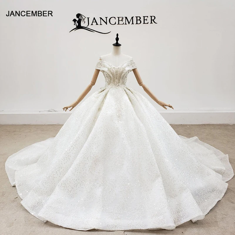 HTL2070 Off The Shoulder Ball-Gown Beading Crystal Luxury Sequined Wedding Dress 2021 Lace Up Back Short Sleeve
HTL2070 Off The Shoulder Ball-Gown Beading Crystal Luxury Sequined Wedding Dress 2021 Lace Up Back Short Sleeve