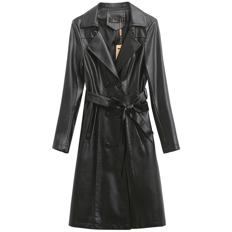 New Spring Autumn Long Leather Trench Coat Women Belt Turn-down Collar Faux Leather Jackets Woman Outwear Plus Size M-7XL
New Spring Autumn Long Leather Trench Coat Women Belt Turn-down Collar Faux Leather Jackets Woman Outwear Plus Size M-7XL