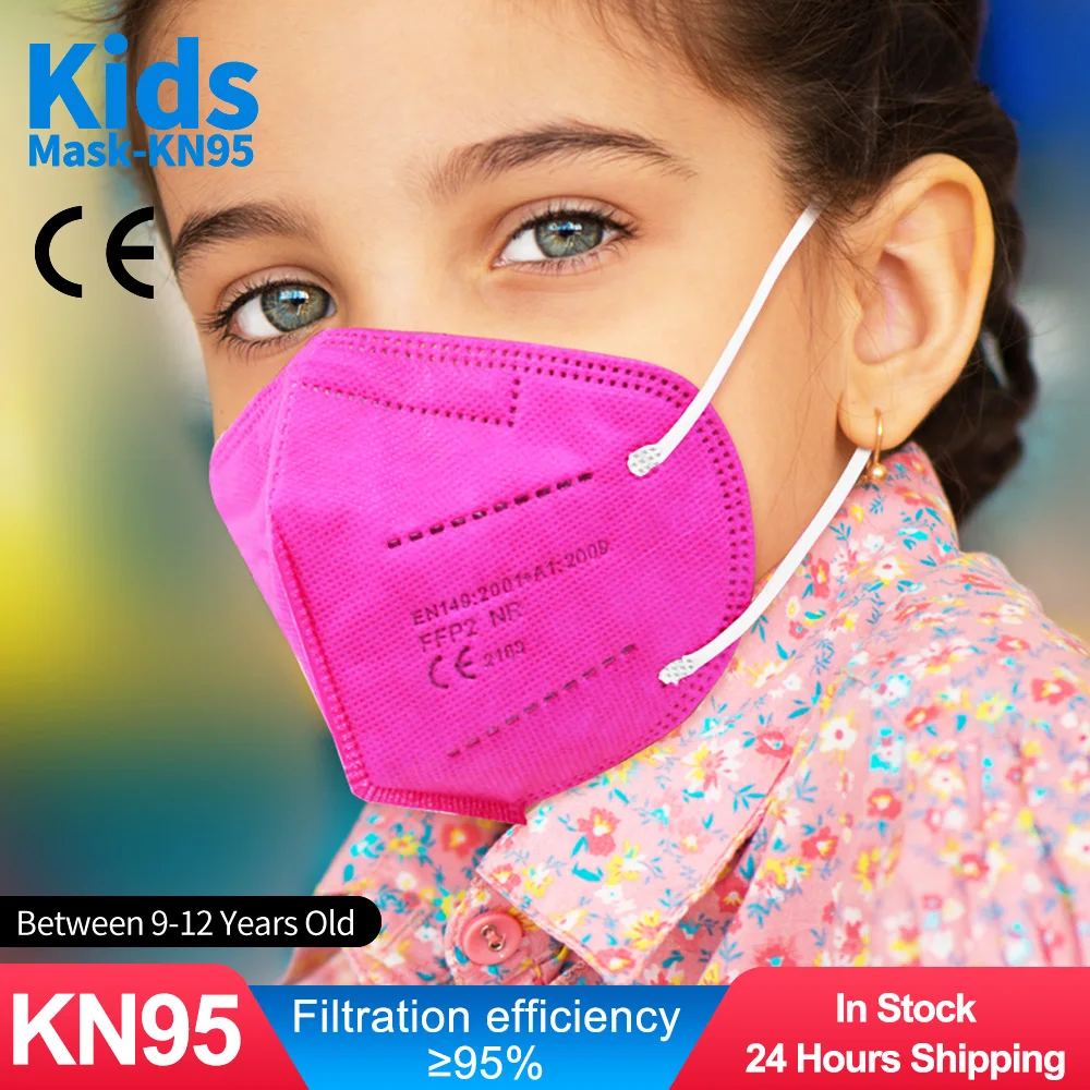 10 100 шт. розовый уход за кожей лица Детская футболка с принтом масок FFP2 маски KN95