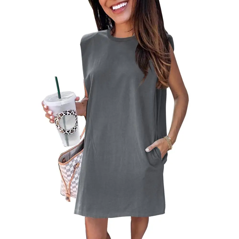 LIVA GIRL Padded Shoulder Sleeveless Cotton Pocketed Mini Woman Dress 2020 Summer Cute O-Neck Solid Femme Robe Pockets Vestido
LIVA GIRL Padded Shoulder Sleeveless Cotton Pocketed Mini Woman Dress 2020 Summer Cute O-Neck Solid Femme Robe Pockets Vestido