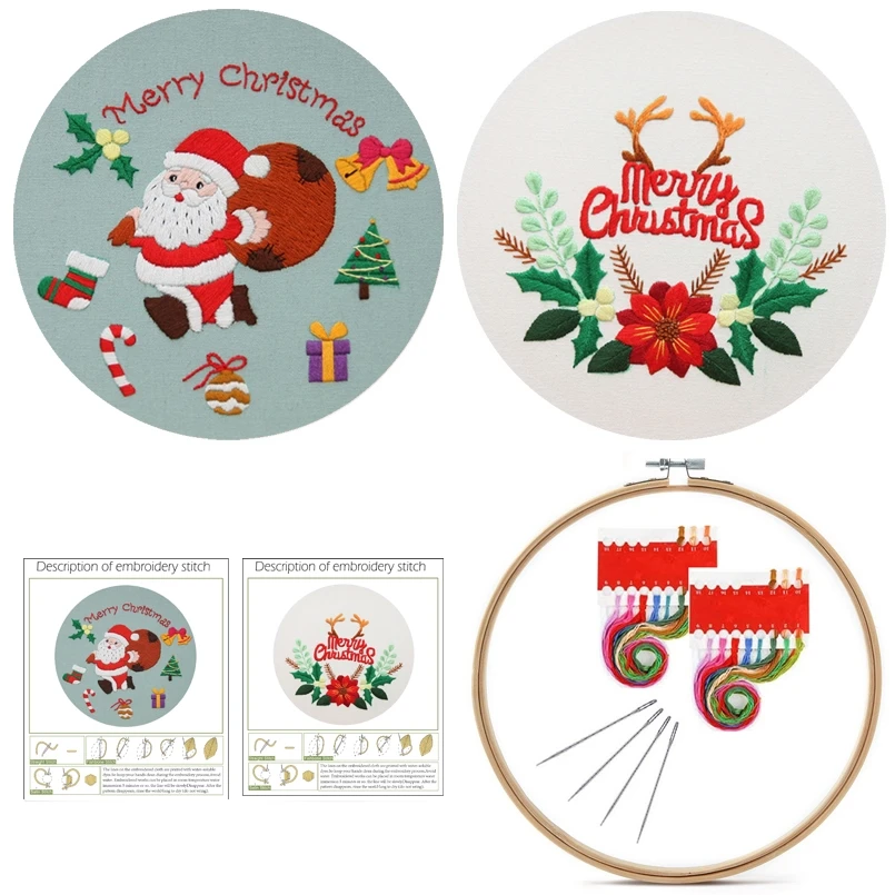 Christmas Embroidery Kit Christmas Gift Embroidery Set DIY Kit Embroidery Pendant Needlework Craft Kits English Description
Christmas Embroidery Kit Christmas Gift Embroidery Set DIY Kit Embroidery Pendant Needlework Craft Kits English Description