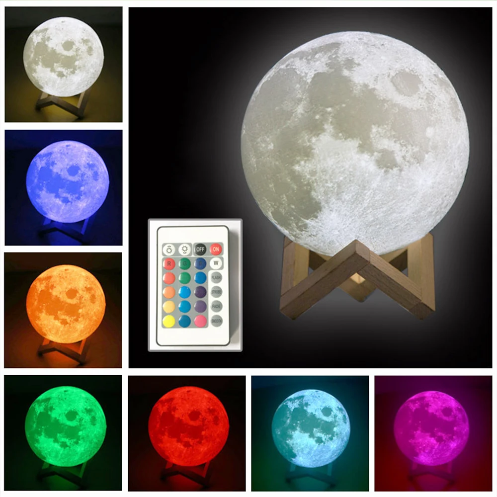Creativity 7‘’ Moon Lamp Night Light 3D Print Moonlight LED Dimmable 16 Colors Rechargeable Bedside Table Desk Lamp Dropship
Creativity 7‘’ Moon Lamp Night Light 3D Print Moonlight LED Dimmable 16 Colors Rechargeable Bedside Table Desk Lamp Dropship