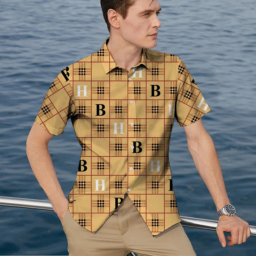 Summer fashion shirts High quality 3d digital printed letters plaid shirt for business travel short sleeve T-shirt casual style
Summer fashion shirts High quality 3d digital printed letters plaid shirt for business travel short sleeve T-shirt casual style