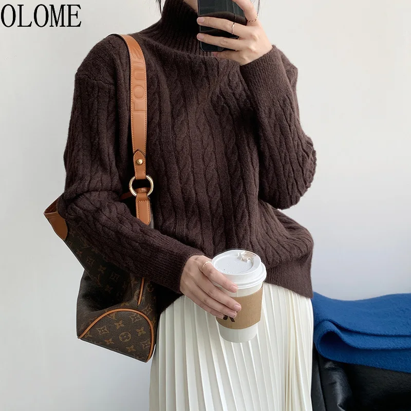 OLOME Autumn Pullovers Women's Sweater Soft Sweaters 2021Top Round Neck Pullover Loose Lazy Jumpers Casual keep warm High collar
OLOME Autumn Pullovers Women's Sweater Soft Sweaters 2021Top Round Neck Pullover Loose Lazy Jumpers Casual keep warm High collar