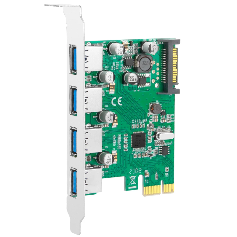 HAGOOGI PCI-E to USB 3.0 Expansion Card SATA 15Pin 4 Port USB 3.0 Hub Nec720201 Chipset Desktop PCIE Expansion Card 
HAGOOGI PCI-E to USB 3.0 Expansion Card SATA 15Pin 4 Port USB 3.0 Hub Nec720201 Chipset Desktop PCIE Expansion Card