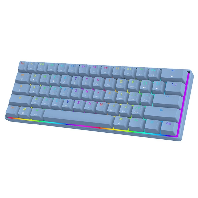 Mini 60% Mechanical Gaming Keyboard 61 Keys RGB Backlit Wired PBT Keyboard Cap Ultra Compact Blue Switch
Mini 60% Mechanical Gaming Keyboard 61 Keys RGB Backlit Wired PBT Keyboard Cap Ultra Compact Blue Switch