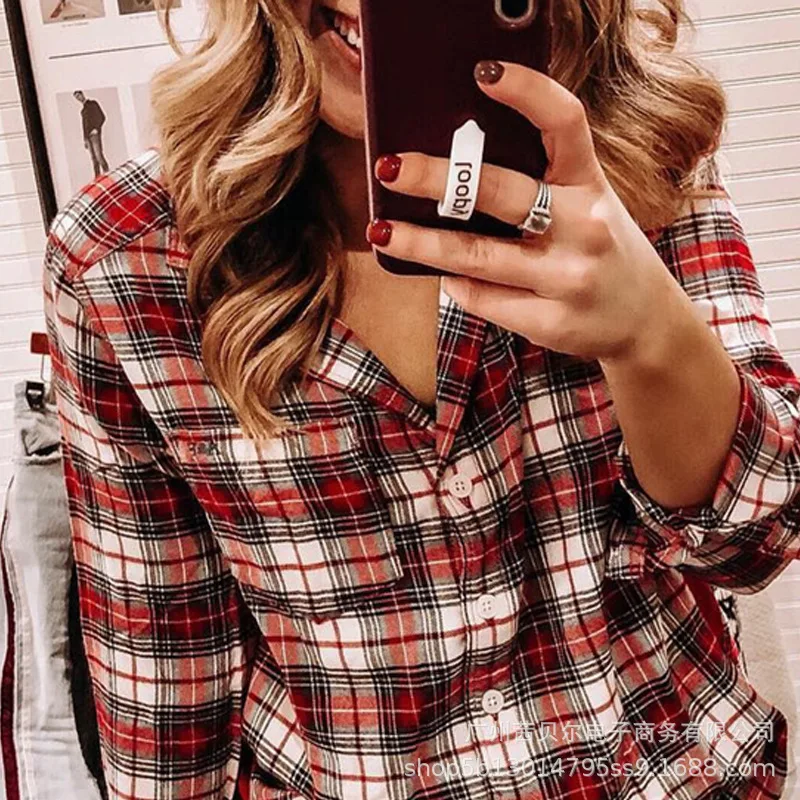 WEPBEL Autumn Long Sleeve Single Brewed Turn-down Collar Shirt + Lace Up Straight Shorts Suit Women's Casual Plaid Printed Suit
WEPBEL Autumn Long Sleeve Single Brewed Turn-down Collar Shirt + Lace Up Straight Shorts Suit Women's Casual Plaid Printed Suit